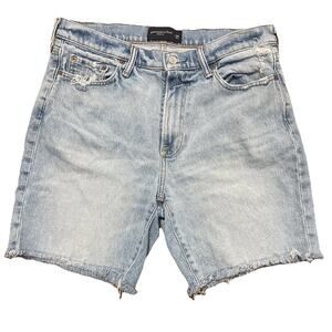 Abercrombie Fitch Sz 34 Men’s Black Shorts Stretch Distressed Cut Off Jean Y2K